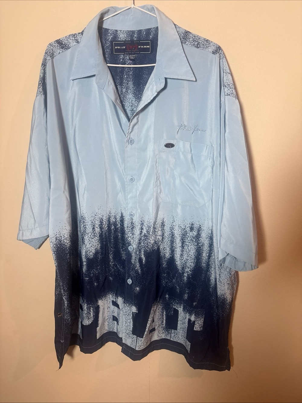 Y2K Phat Farm Button Up Logo Shirt 2XL XXL
